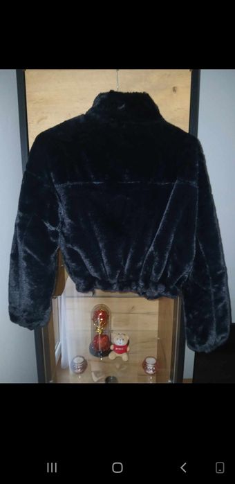 Krótka czarna kurtka, sztuczne futerko rozmiar 34/XS   FB Sister