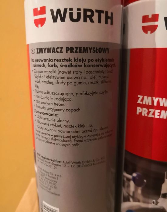 Wurth zmywacz przemysłowy NSF