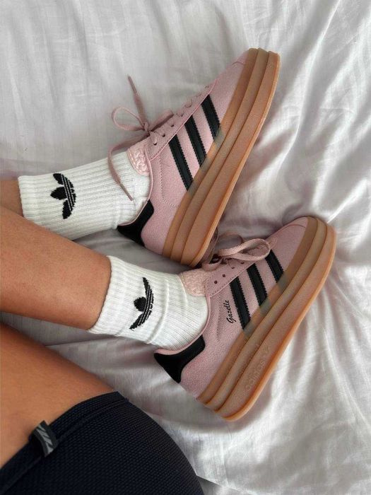 Кросівки Adidas Gazelle Bold Platform Light Pink/Black premium