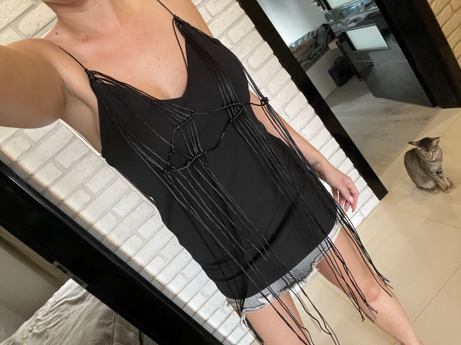 Zara bluzka top na ramiączkach czarna M