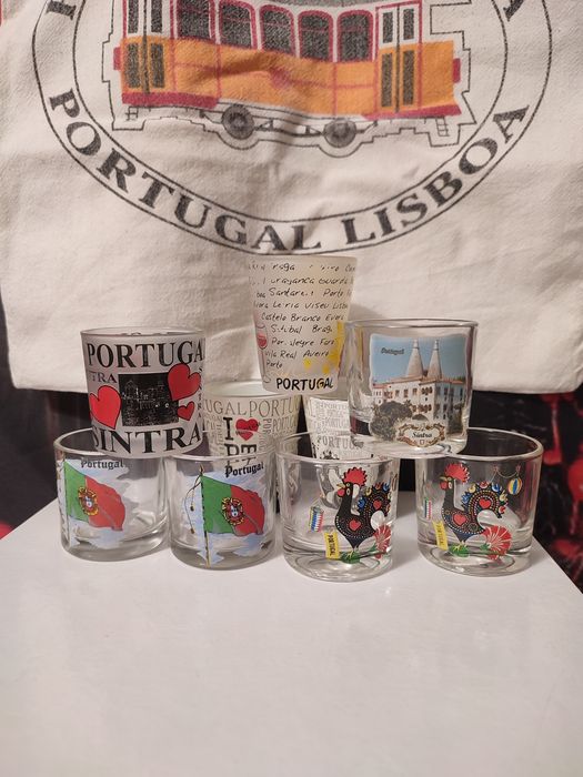 Kieliszki z Portugalii 9 sztuk mix