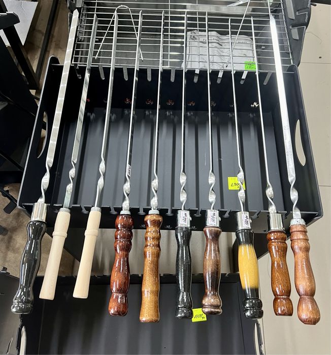 Асортимент шампурів Нерж 3мм. Ручка лакова. ЗНИЖКИ на комплекти