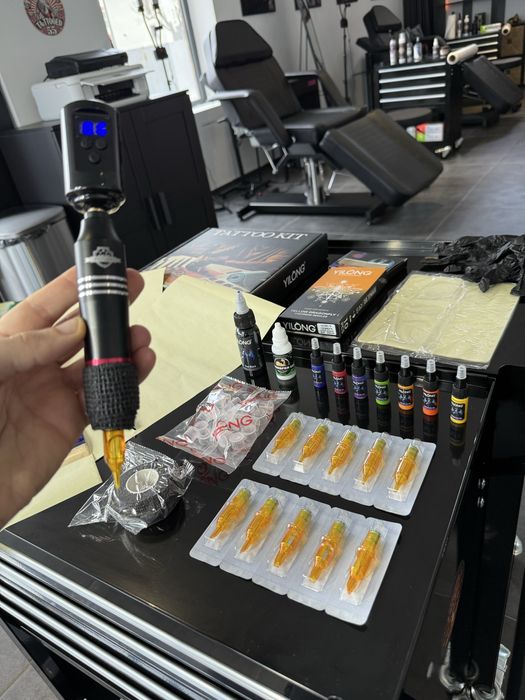 Kit Tattoo Completo com Pele para treinar tatuagens / Sem Fios - Pen
