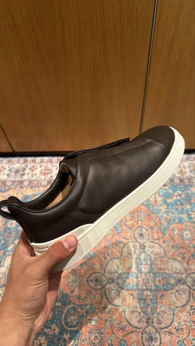 Tenis Zegna Triple Stitch Second Slin 43eu marrom