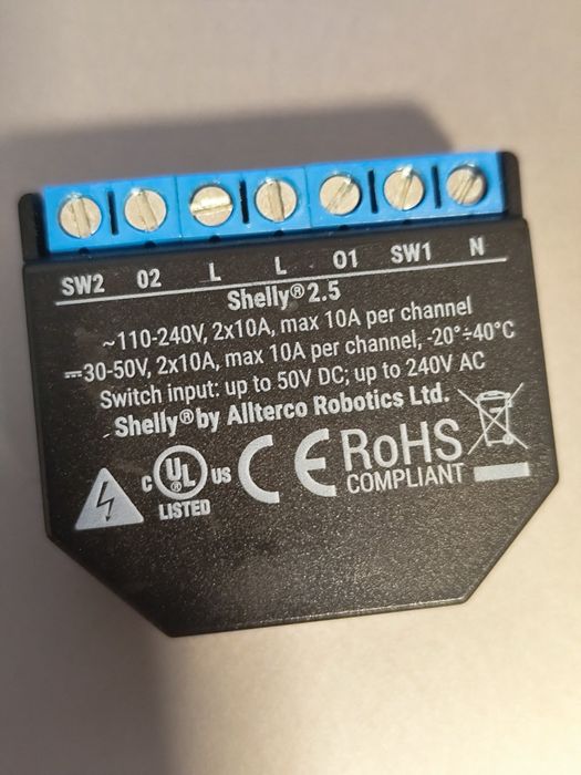 Shelly 2.5 controlo de estores eléctricos