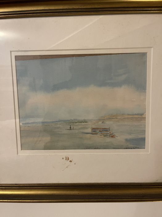 Aguarela de Jaime Silva. Assinada