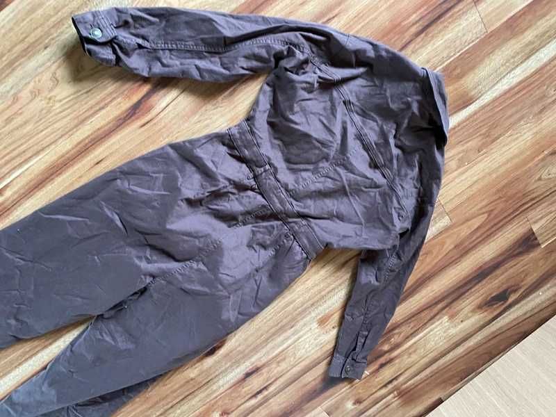 Kombinezon brazowy kawa cargo kieszenie jeans m l 38 40