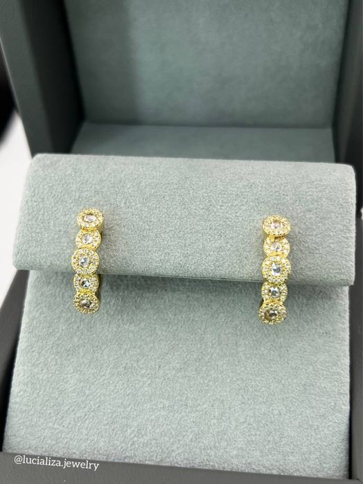 Серьги с бриллиантами 0.67ct  Желтое золото