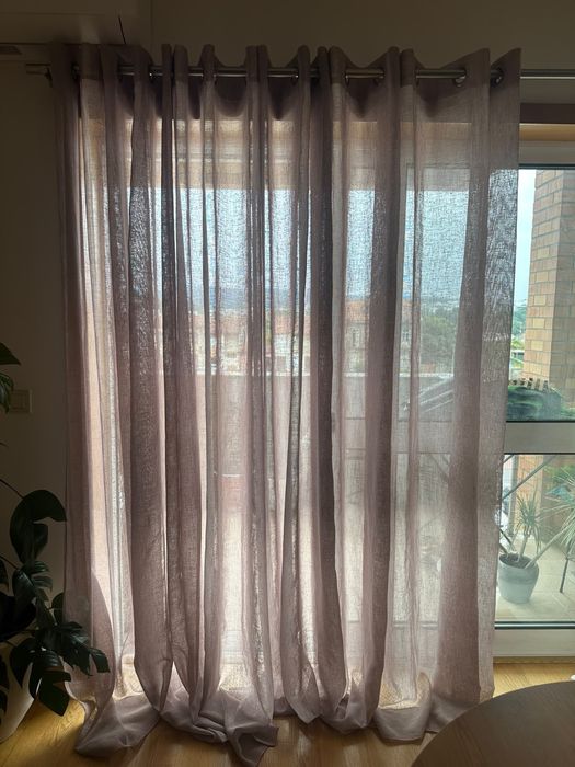 Cortinas cor de rosa