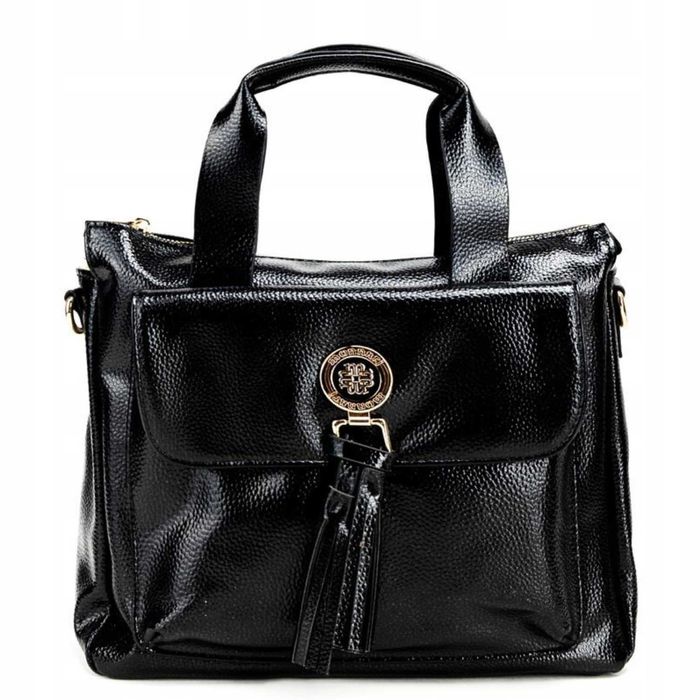 MONNARI Torebka Damska BAG6540 Czarna Kuferek Elegancka Skóra Eko