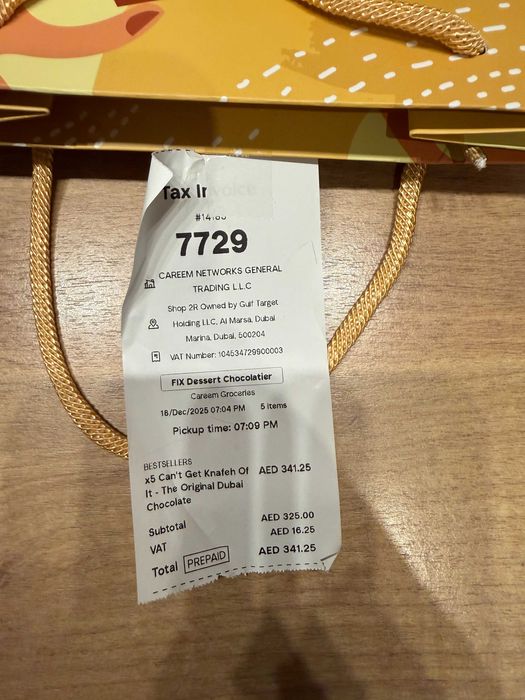 Oryginalna dubajska czekolada Fix Dessert Chocolatier
