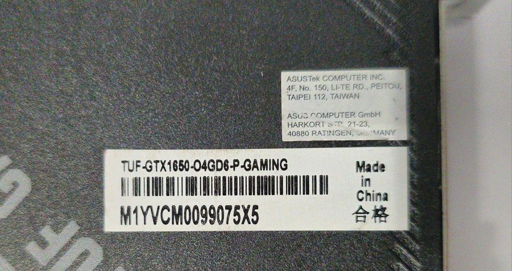 Відеокарта ASUS TUF GAMING GTX 1650 4Gb GDDR6 Nvidia Geforce