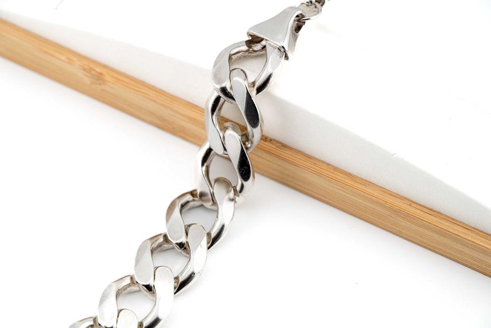 Gruba konkretna męska bransoleta srebro 925 135,19g aż 22 mm szeroka