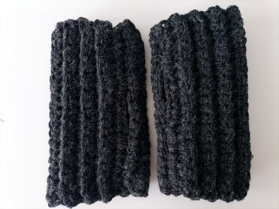 Handmade mitenki rękawiczki wełniane szare