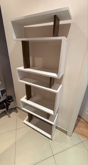 Regal blok biało-orzechowy Asir