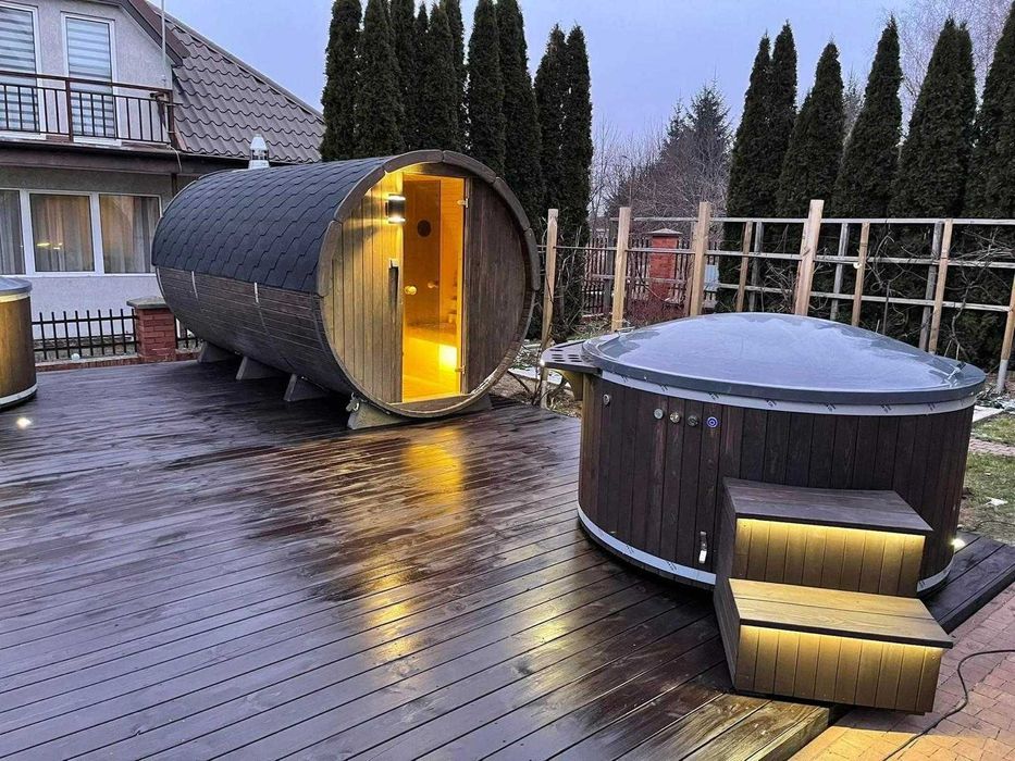 Sauna Ogrodowa 300 cm Spa Balia Jacuzzi Spa Basen Led