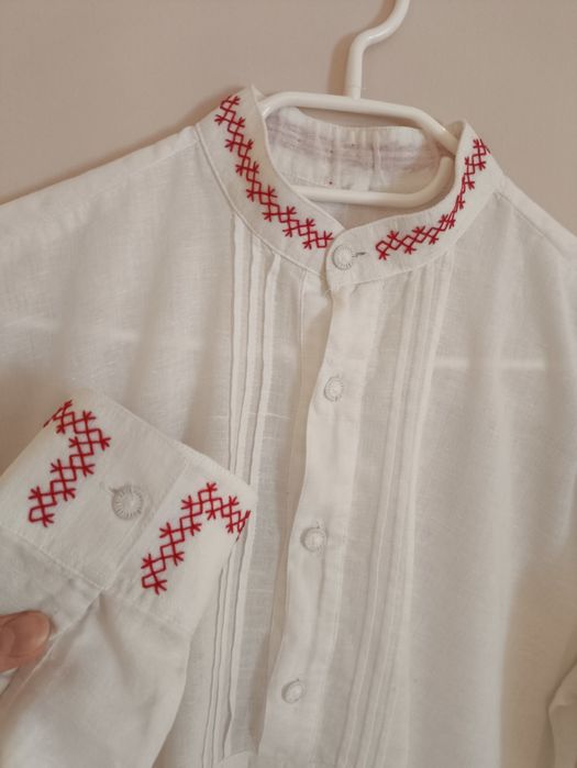 Koszula kurpiowska męska, ręczny haft, stójka L/XL