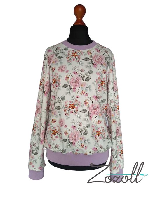 Bluza dresowa damska rozmiar M, w kwiaty  HANDMADE