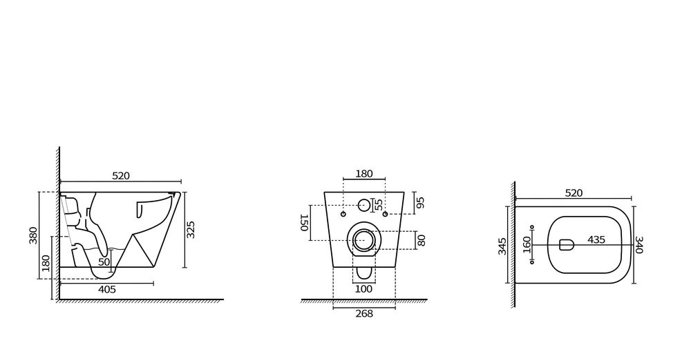 WC miska seria CUBIK rimless + deska duroplast NANO coating ITALY