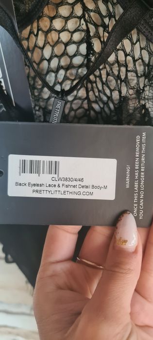 Nowe czarne body PrettyLittleThing rozm m