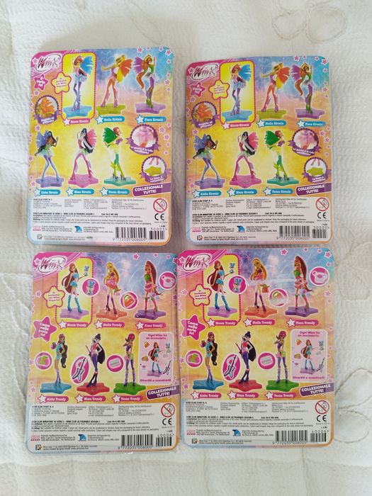 Lote com 4 bonecas e bonecos "Wings" ainda na embalagem original. Veja