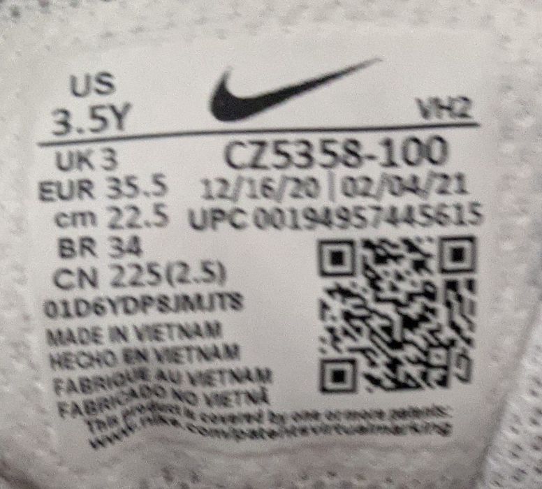 NIKE AIR MAX SC (GS) CZ5358-100 оригінал р.34