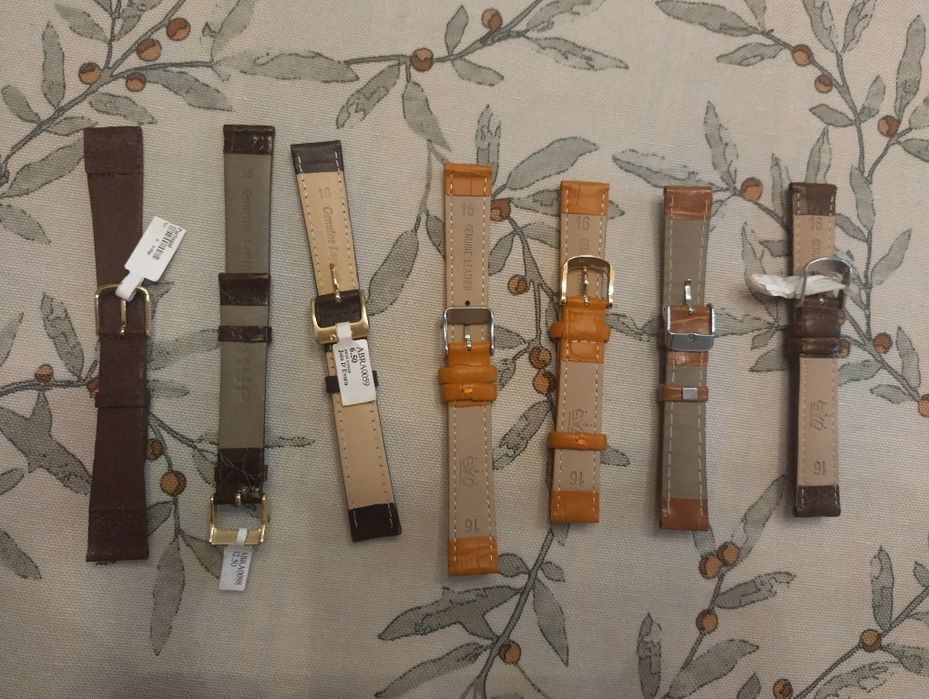 Braceletes de relógio de couro 16mm