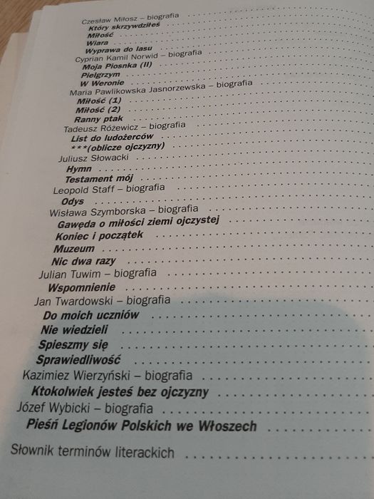 Opracowanie lektur i wierszy gimnazjum liceum