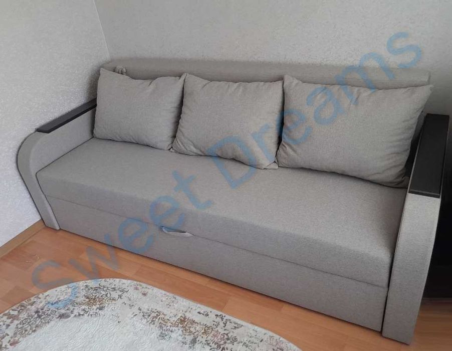 Диван - кровать Беспружинный " СОЛО - cрерый " / С.М. 140 х 190