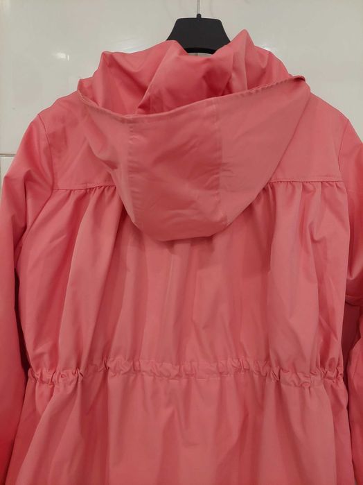 Parka/ Gabardine cor coral/ rosa salmão.