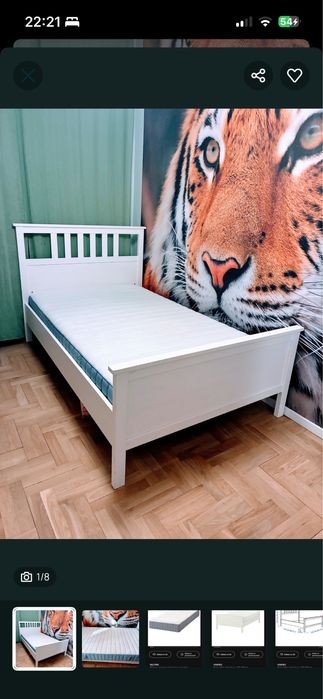IKEA łóżko hemnes i materac valevag 120x200 cm