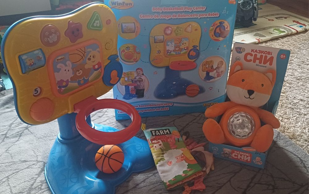 Лот розвиваючих іграшок нічник  limo toy книжка шуршалка lindo winfun