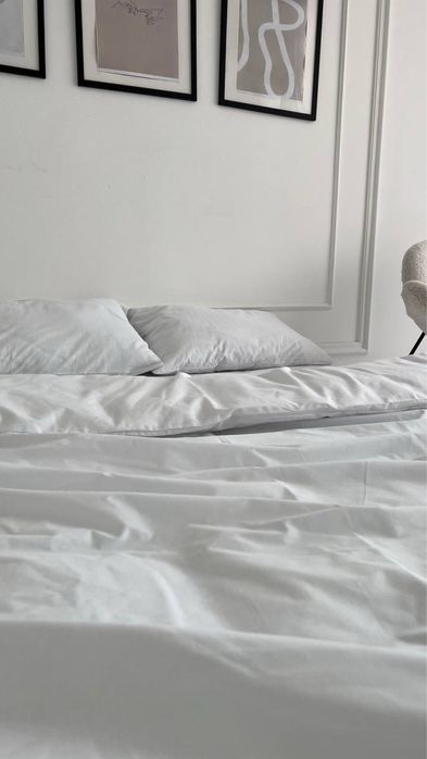 Біла постільна білизна бязь Premium