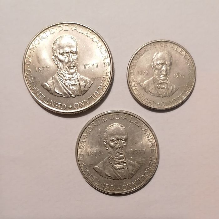 Moedas coleção Alexandre Herculano 1977