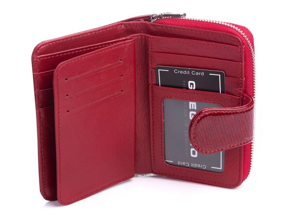 portfel damski  czerwony lakierowany  gregorio