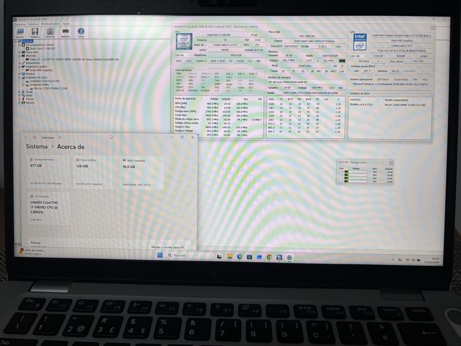 Dell 5410 i7 SSD 512GB. 16GB RAM