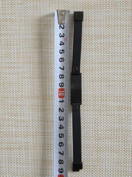 Bransoletka meska czarna Aztorin stal+skora