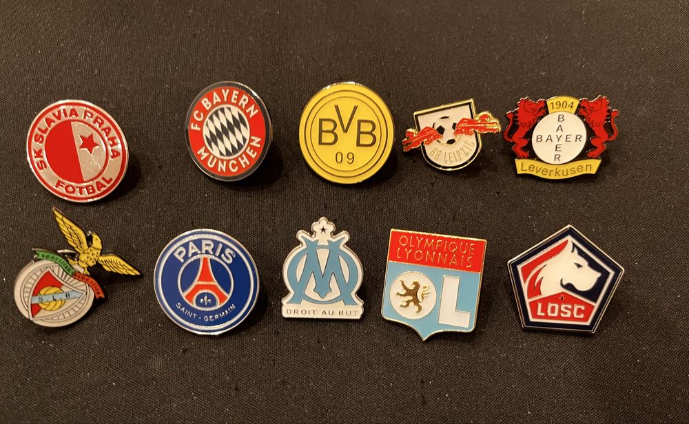 Odznaki klubów piłkarskich - kolekcja 46 sztuk