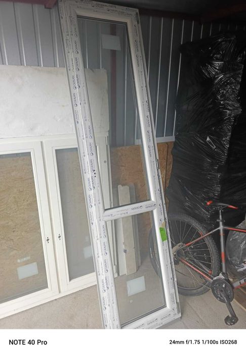 okno drzwi balkonowe białe pvc balkon 63 x 248 drzwi  nowe 630 x 2480
