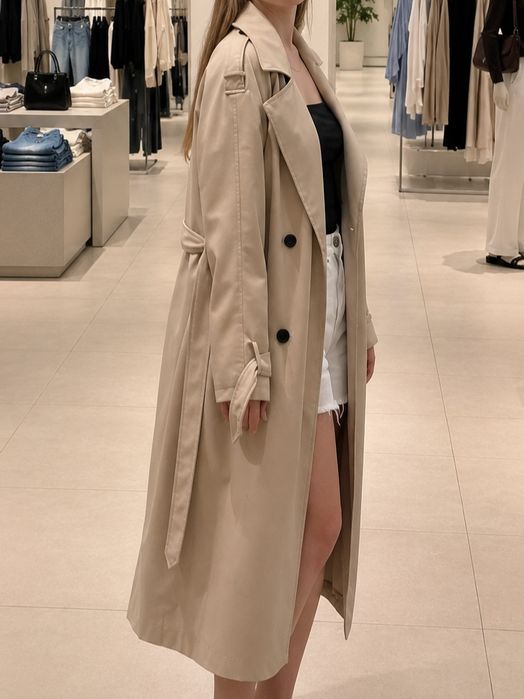 Тренч Zara шкіряний