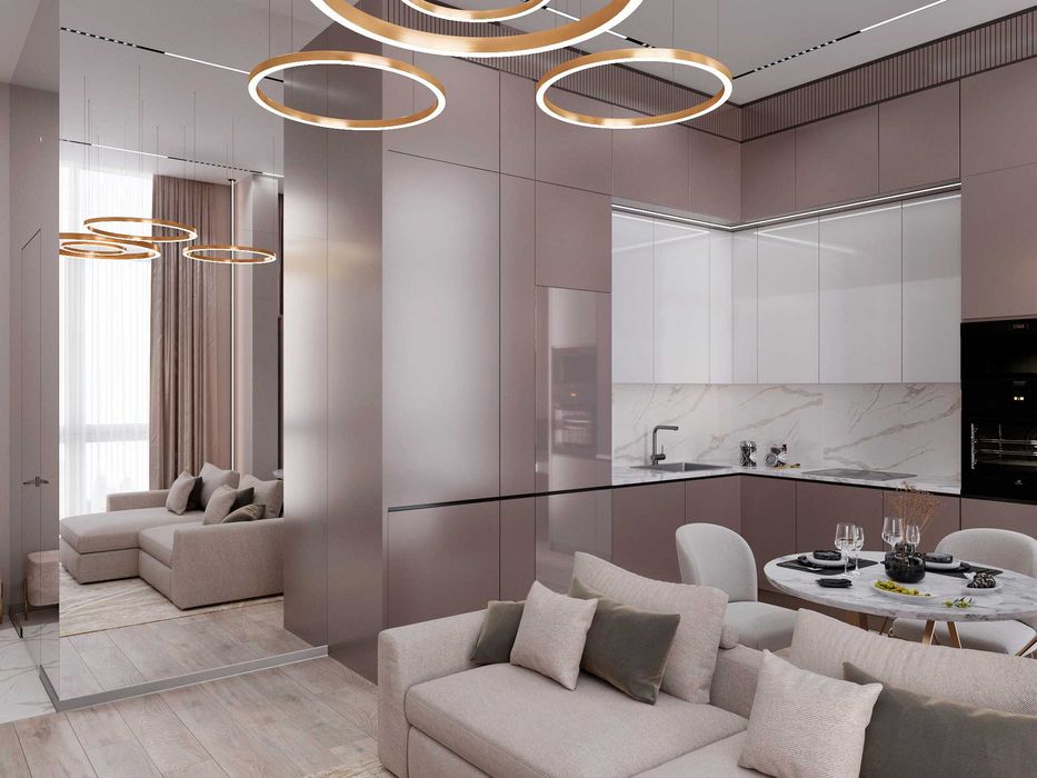 ЖК Файна Таун. Квартира з панорамними вікнами 44.8 кв.м. Стелі 3.6 м