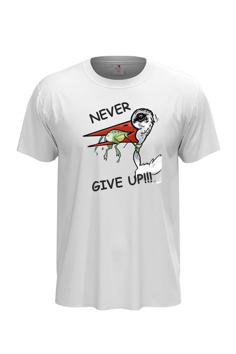 Koszulka męska NEVER GIVE UP | biała lub czarna | S–3XL