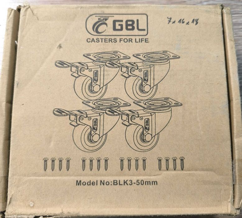 Zestaw 4 Kółek Meblowych GBL 50mm - Wytrzymałe (do 200kg)
