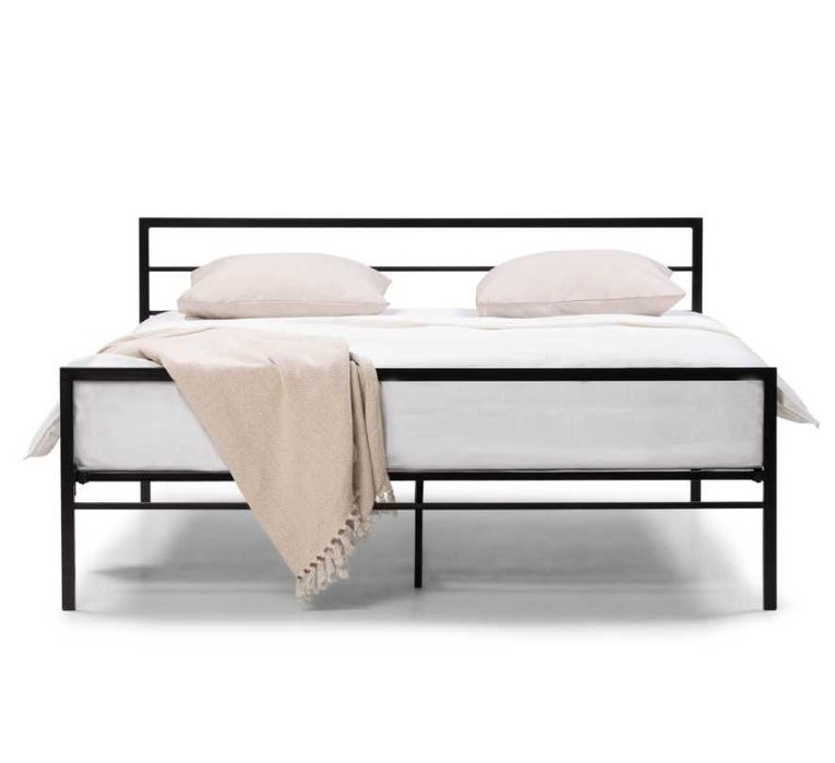 ZZ2387 - 140x200 cm, metalowe łóżko, black gloss