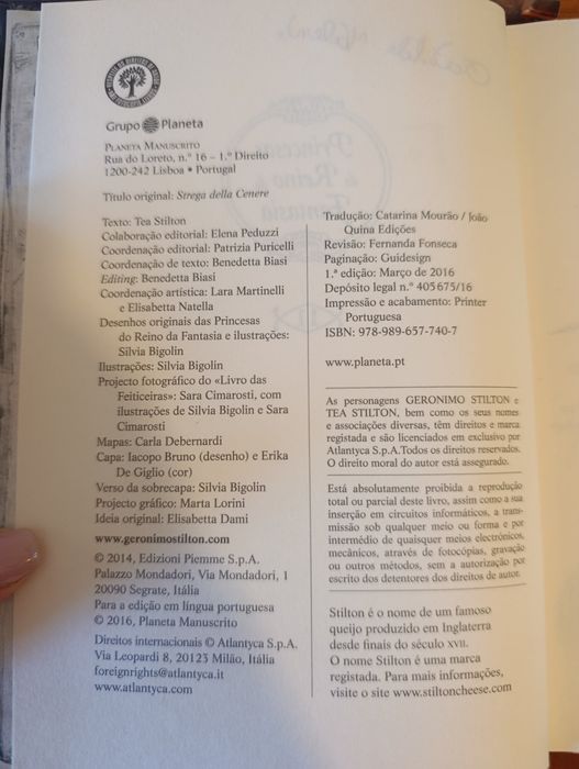 Livro "Feiticeira das Cinzas"-Tea Stilton