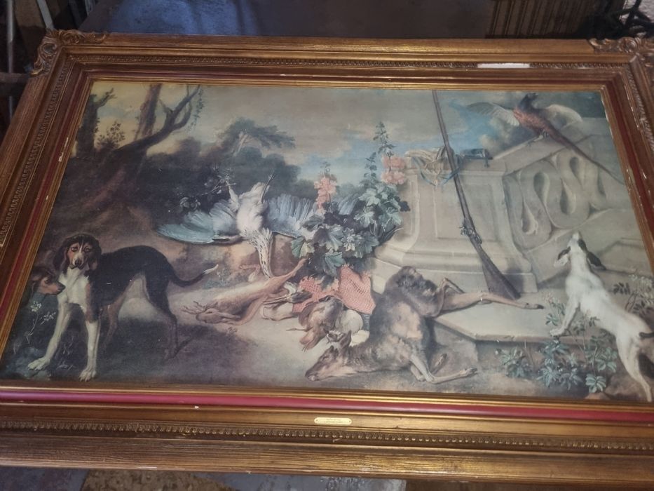 Quadro "Regresso à Caça" de I. BAPTISTE OUDRY