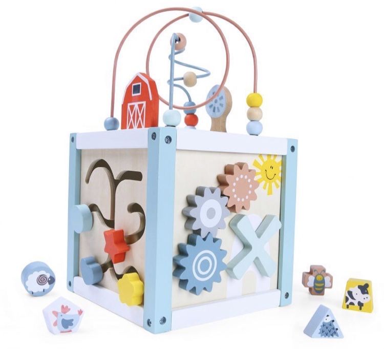 Drewniana Kostka Edukacyjna Sorter + Kostki