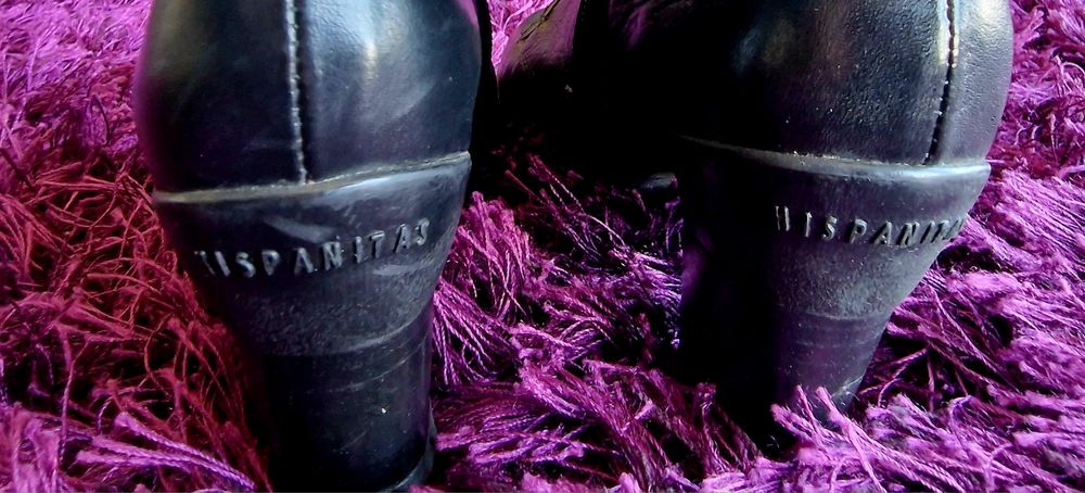 Botins pretos de pele - HISPANITAS - Tamanho 36