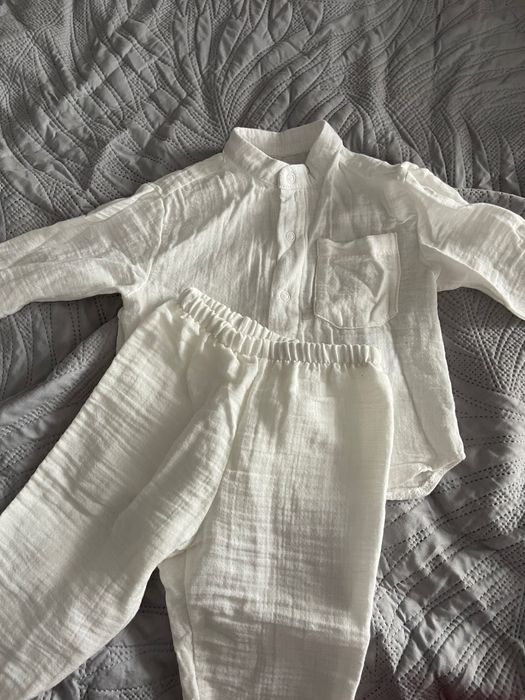 Мусліновий набір на хлопчика 9-12 місяців