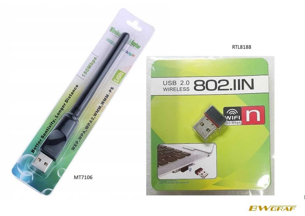 Bezprzewodowa karta sieciowa USB Wi-Fi (Zgemma, nBox, PC i inne)